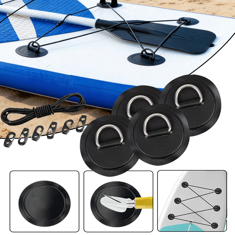 Fishing Kayak Rod Holder - 4 szt. 8cm Okrągłe D-ringi Łatki