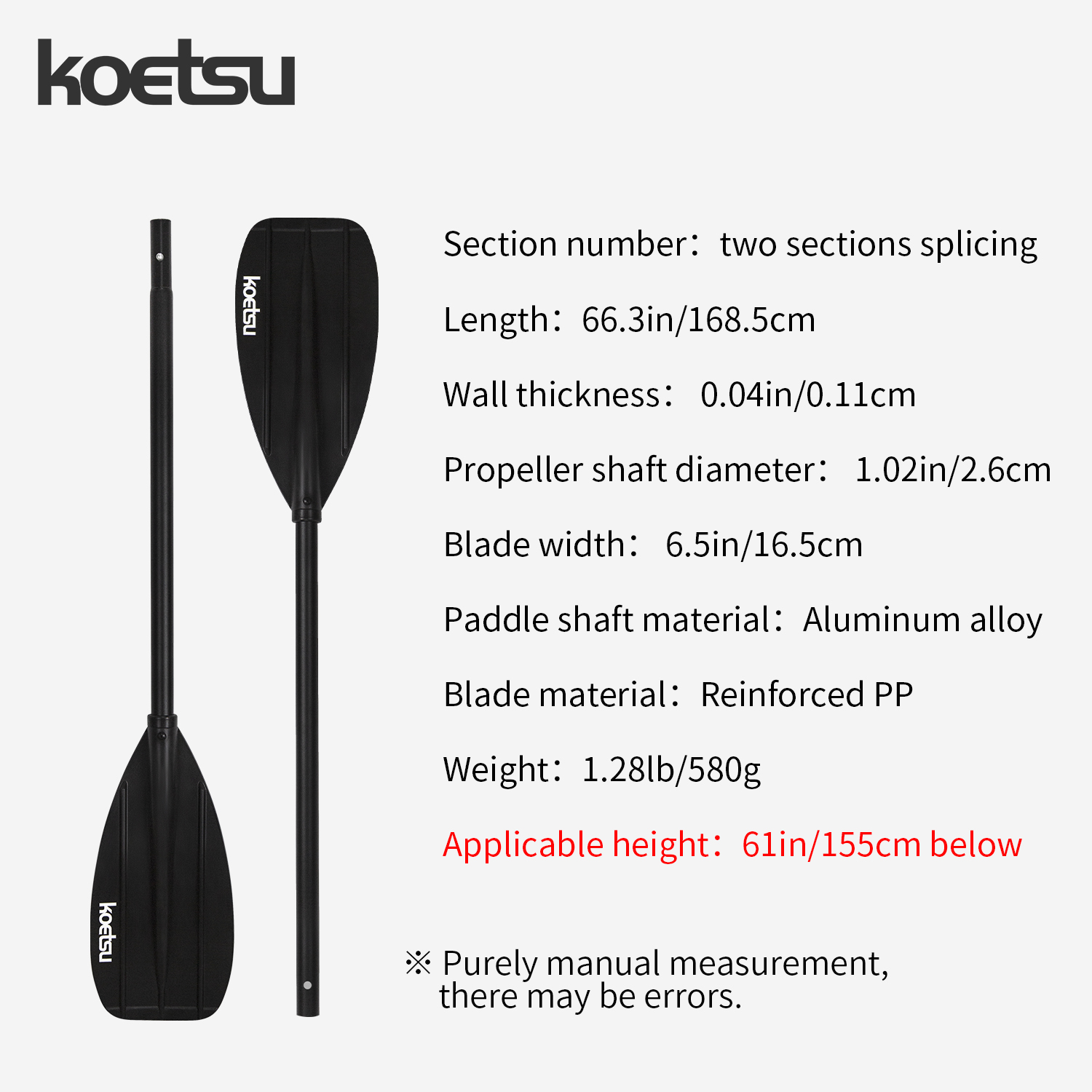 Dwugłowe wiosło kajakowe KOETS – Fishing Kayak Paddle recenzja i cena